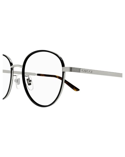 Gucci Black Gg1353Oa 003 Optical Frames Metal Round for men