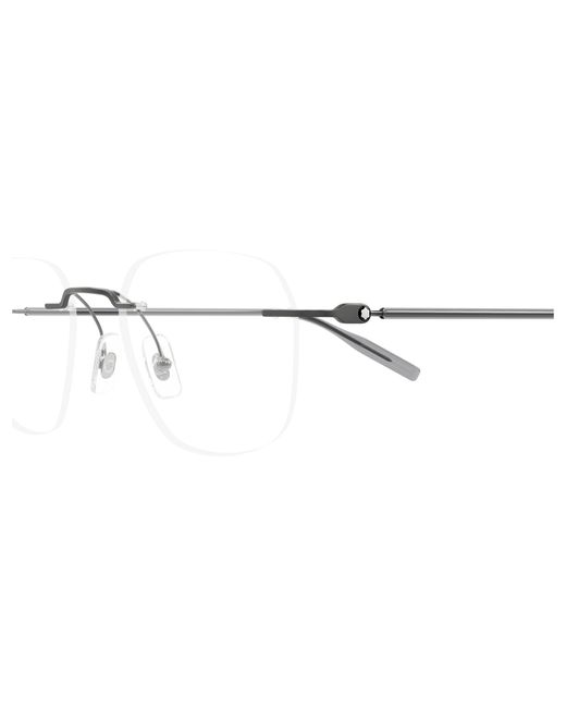 Montblanc Black Mb0471O 001 Optical Frames Metal Transparent Round for men