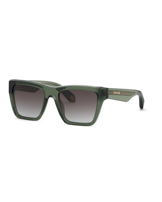 Roberto Cavalli Black Src155M 07Th Sunglasses Acetate Smoke Squared Normal Nuanced