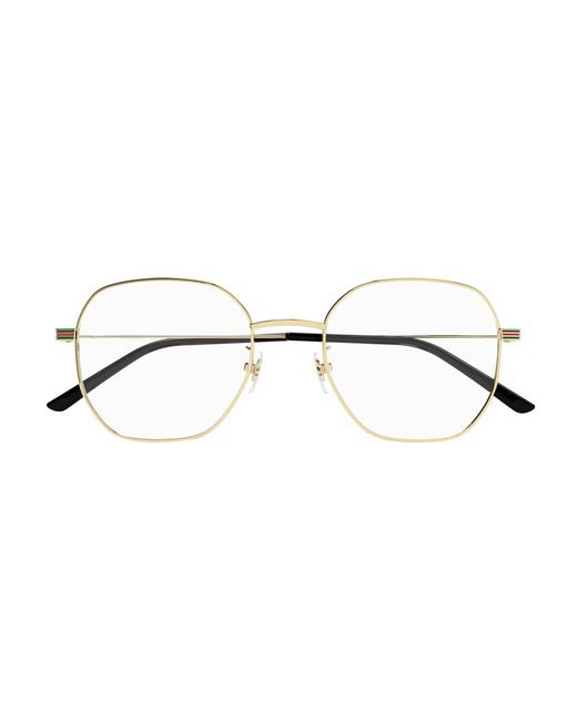 Gucci Black Gg1125Oa 003 Optical Frames Metal Geometric for men