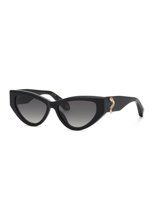 Roberto Cavalli Black Src184 700 Sunglasses Acetate Smoke Cat Eye Normal Nuanced