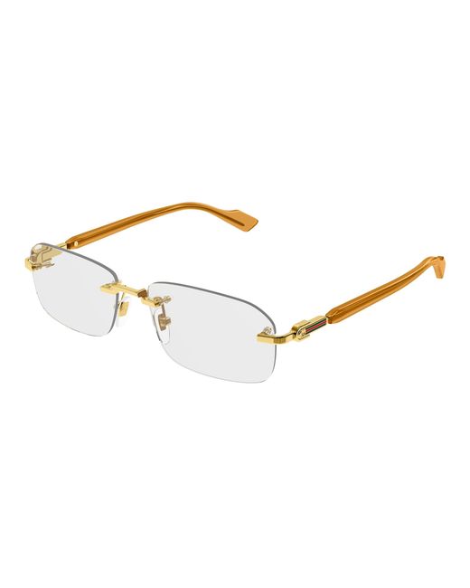 Gucci Black Gg1221O 006 Optical Frames Metal Transparent Squared for men