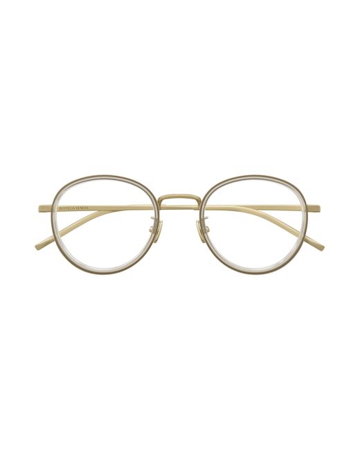 Bottega Veneta Black Bv1428Oa 003 Optical Frames Titanium Transparent Round