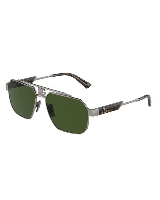 Dolce & Gabbana Green Dg2294 04/71 Sunglasses Steel Pilot Normal for men