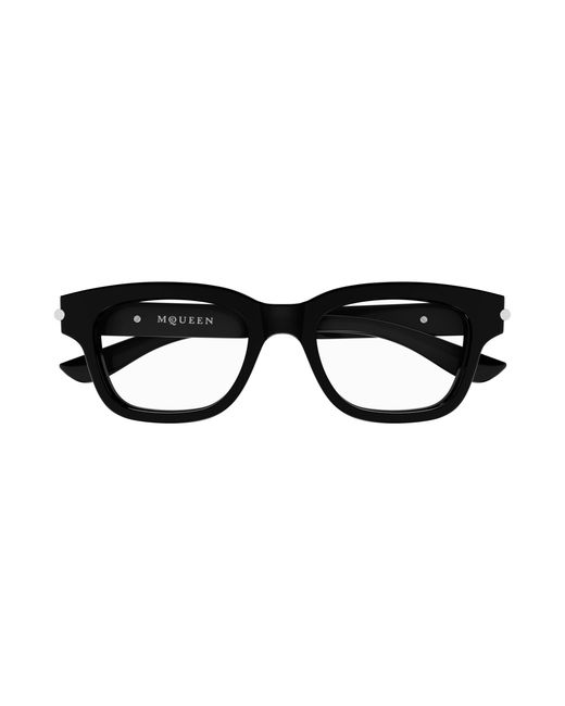McQueen Black Am0497O 005 Optical Frames Acetate Transparent Squared