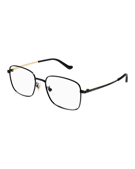 Gucci Black Gg1355Oa 001 Optical Frames Metal Squared for men