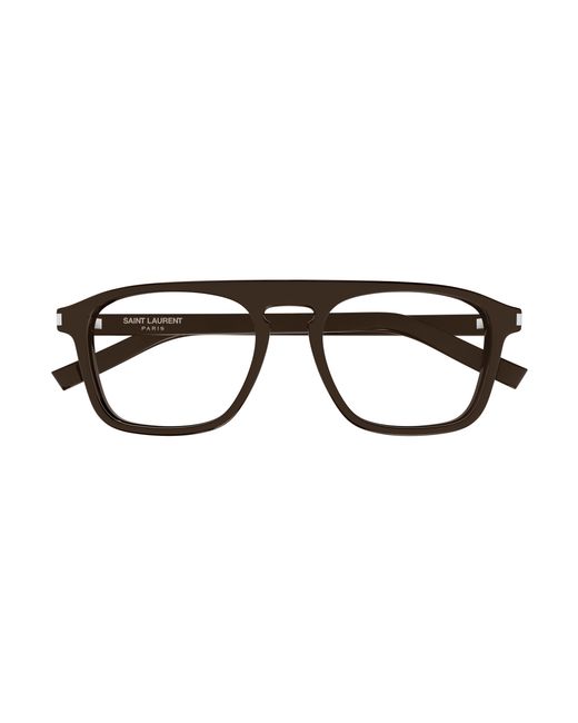 Saint Laurent Black Sl 157 010 Optical Frames Acetate Transparent Squared for men