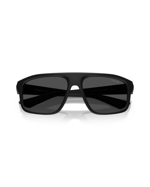 Prada Linea Rossa Black Ps B02S 1Bo06F Sunglasses Injected Geometric Normal for men