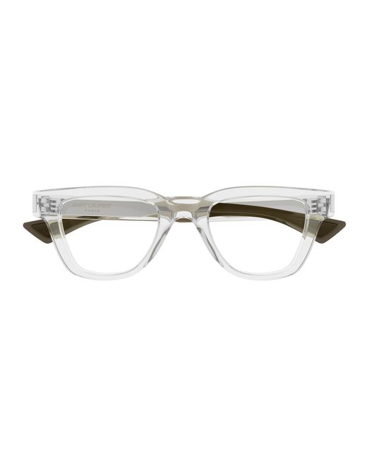 Saint Laurent Black Sl 789 Jacques Opt 004 Optical Frames Acetate Transparent Squared for men