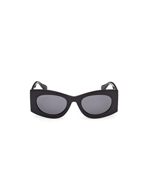 MAX&Co. Black Mo0131 01A Sunglasses Injected Smoke Geometric Normal