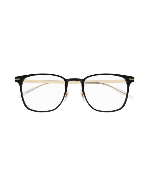 Montblanc Black Mb0397On 004 Optical Frames Metal Transparent Squared for men