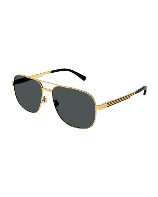 Gucci Black Gg1223S 002 Sunglasses Metal Squared Normal for men