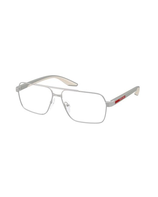 Prada Linea Rossa Black Ps 51Tv 18X1O1 Optical Frames Metal Transparent Squared Normal for men