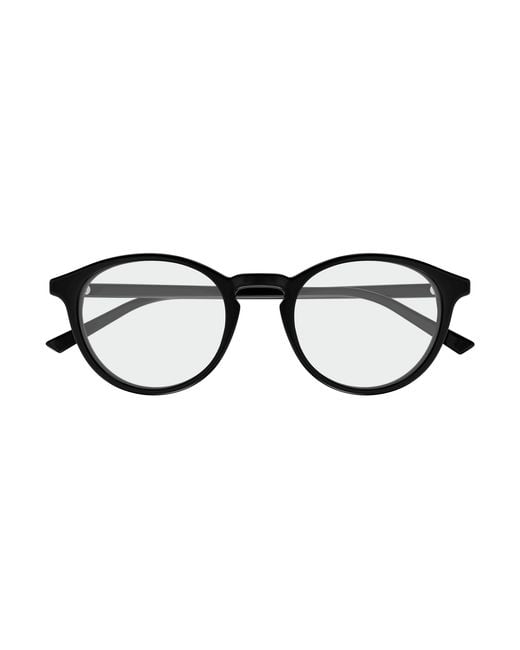 Gucci Black Gg1998O 001 Optical Frames Acetate Transparent Round for men