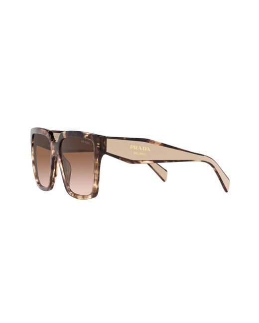 Prada Multicolor Pr 24Zs 07R0A6 Sunglasses Acetate Squared Normal Shaded