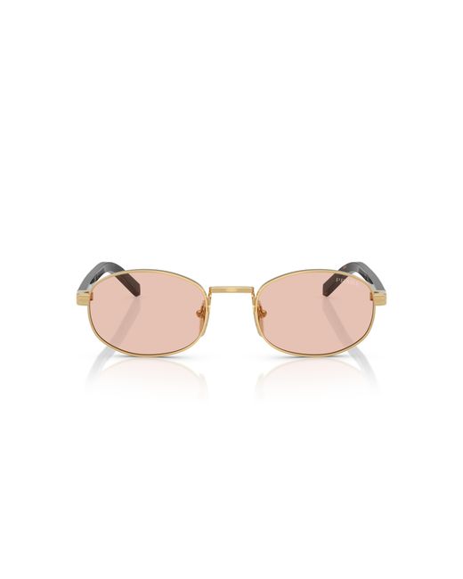 Prada Black Pr B53S 5Ak50V Sunglasses Steel Round Normal