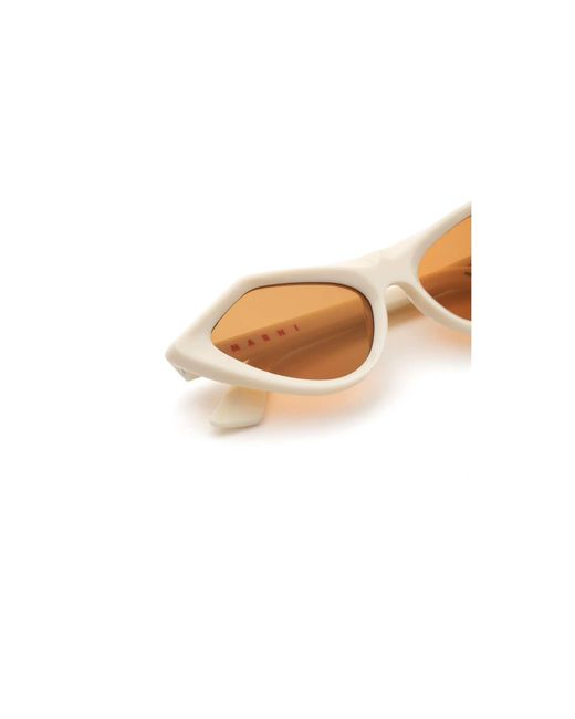 Marni Black 9G3 Tikbarri Cream Sunglasses Acetate Cat Eye
