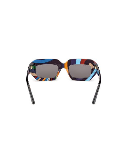 Emilio Pucci Black Ep0245 05A Sunglasses Acetate Smoke Squared Normal