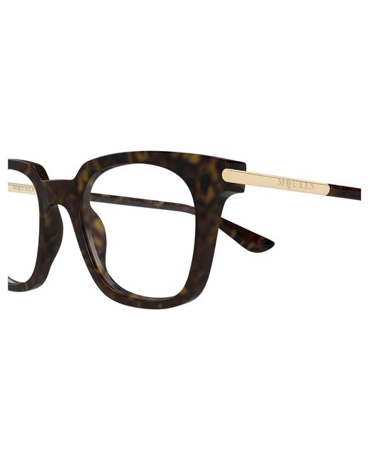 McQueen Black Am0521O 002 Optical Frames Acetate Transparent Squared