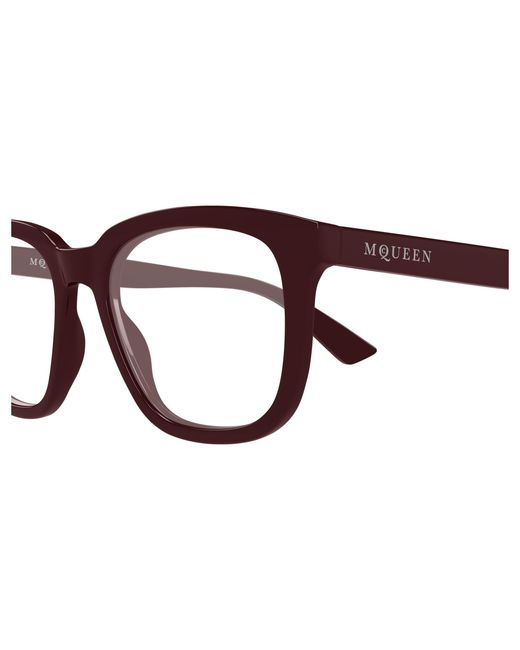 McQueen Black Am0539O 003 Optical Frames Acetate Transparent Squared