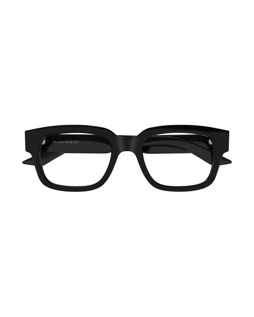McQueen Black Am0454O 001 Optical Frames Acetate Transparent Squared for men