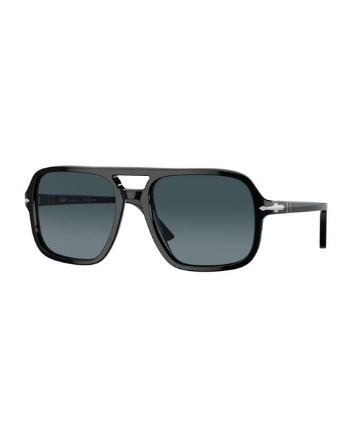 Persol Black Po3328S 95/S3 Sunglasses Acetate Pilot Polarized Shaded for men