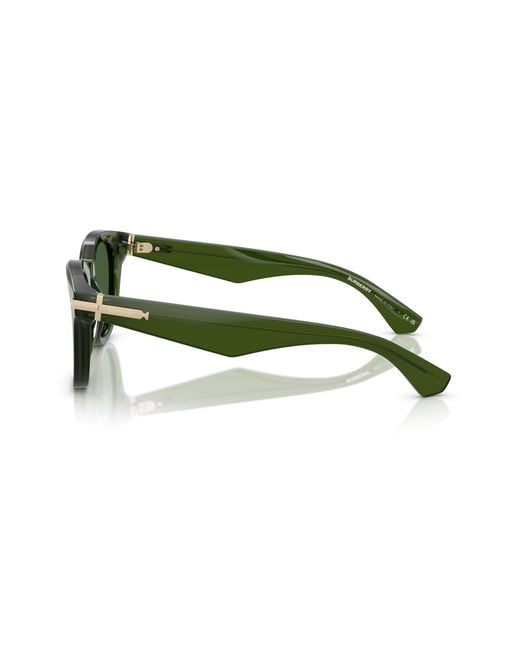 Burberry Green Be4439 414871 Sunglasses Acetate Round Normal for men