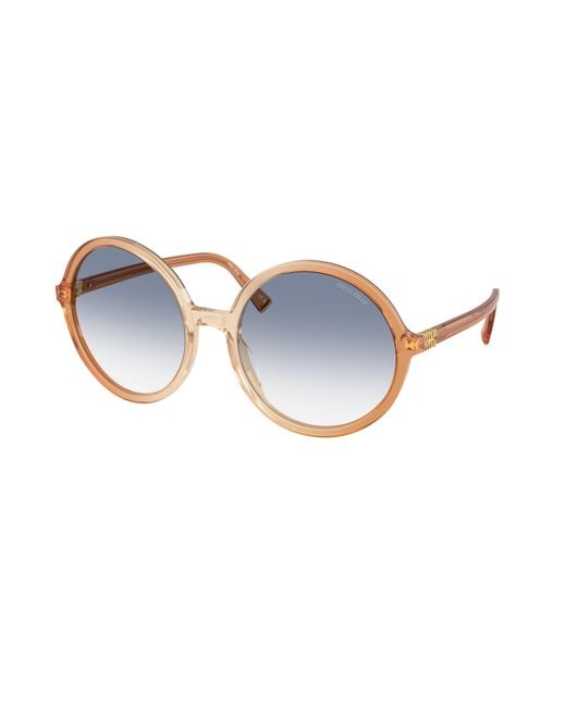 Miu Miu Black Mu B02S 26G80O Sunglasses Acetate Round Normal Shaded