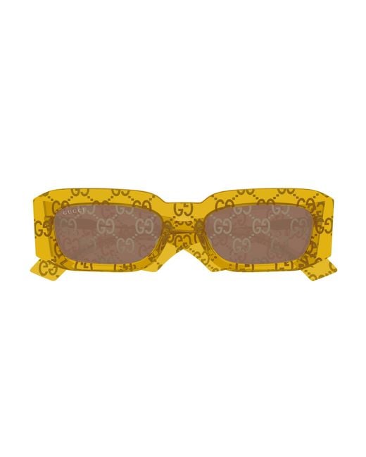 Gucci Yellow Gg1426S 007 Sunglasses Acetate Squared for men