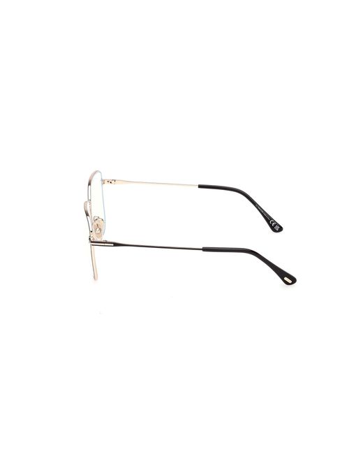 Tom Ford Black Ft6136-B 001 Optical Frames Metal Squared Normal