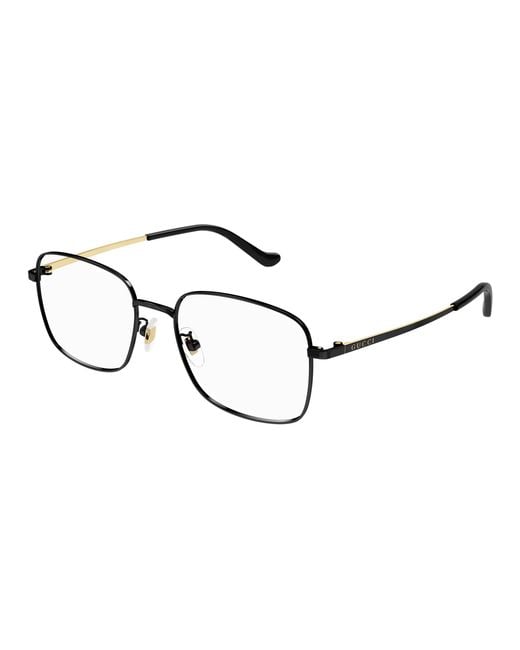 Gucci Black Gg1355Oa 001 Optical Frames Metal Squared for men