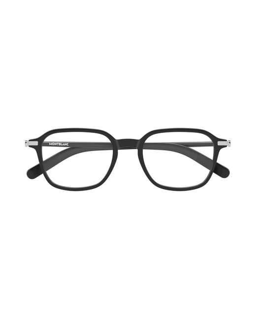 Montblanc Black Mb0462O 002 Optical Frames Injected Transparent Squared for men