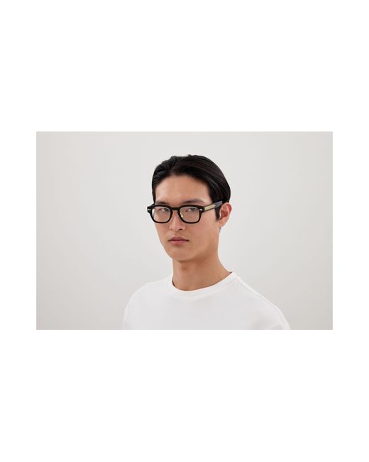 Bottega Veneta Black Bv1404Oa 002 Optical Frames Acetate Transparent Squared for men