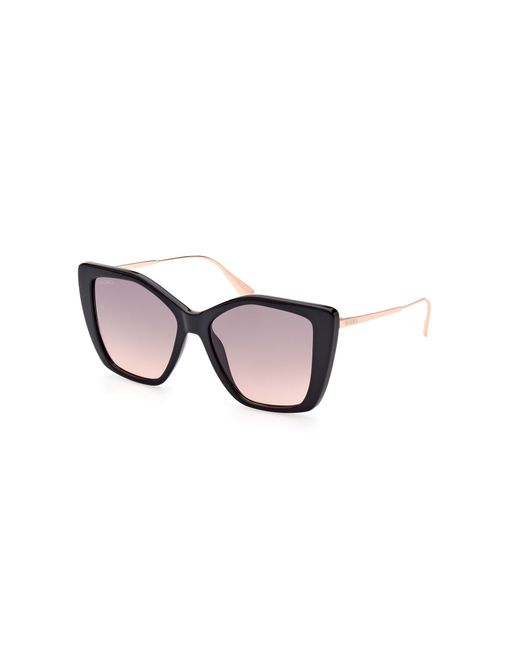 MAX&Co. Black Mo0065 01B Sunglasses Injected Smoke Geometric Normal