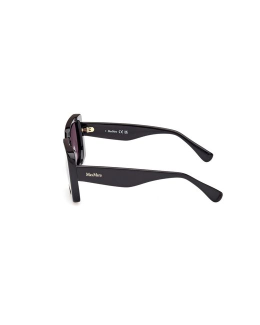 Max Mara Black Mm0091 Glimpse3 01A Sunglasses Acetate Smoke Squared Normal