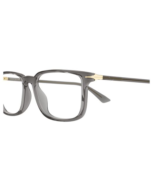 Montblanc Black Mb0437O 003 Optical Frames Acetate Transparent Squared for men