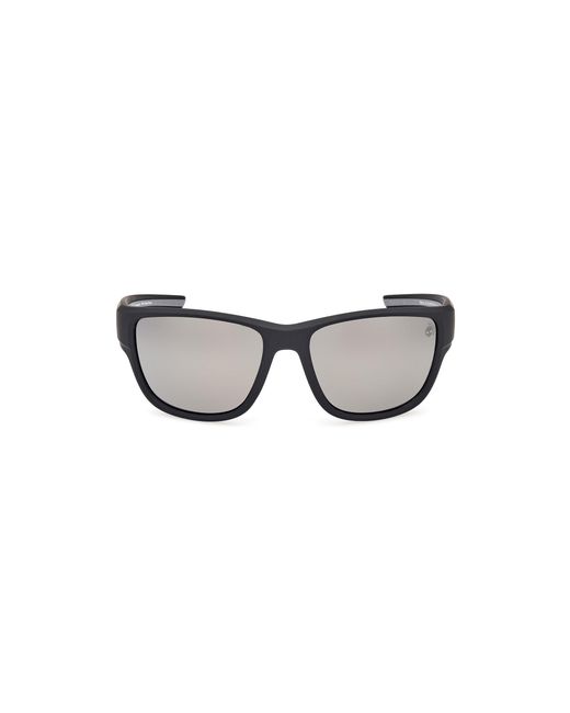Timberland Black Tb00023 02D Sunglasses Injected Smoke Squared Polarized for men