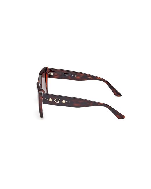 Guess Black Gu00162 52F Sunglasses Injected Marrone Butterfly Normal Sfumato