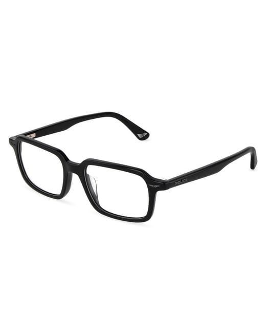 Police Black Vplu61 Gator Evo 2 700 Optical Frames Acetate Squared for men