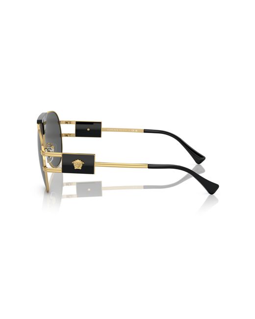 Versace Black Ve2252 100287 Sunglasses Steel Pilot Normal for men