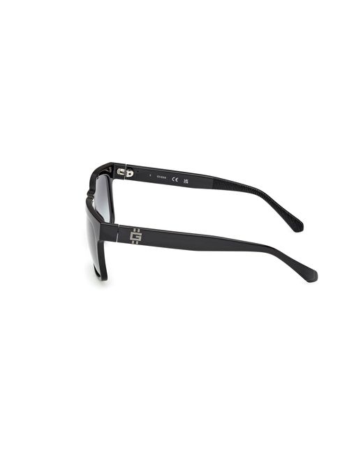 Guess Black Gu00222 01B Sunglasses Injected Smoke Squared Normal for men