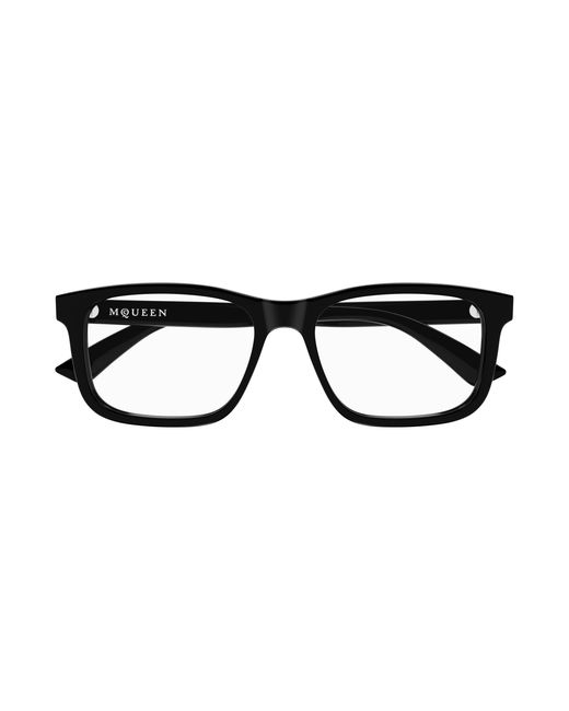 McQueen Black Am0486O 001 Optical Frames Acetate Transparent Squared for men
