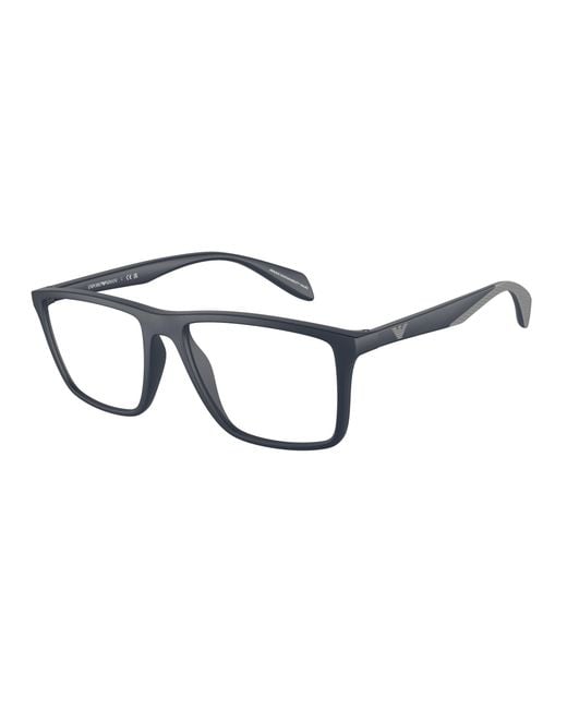 Emporio Armani Black Ea3230 5088 Optical Frames Injected Transparent Pillow Normal for men