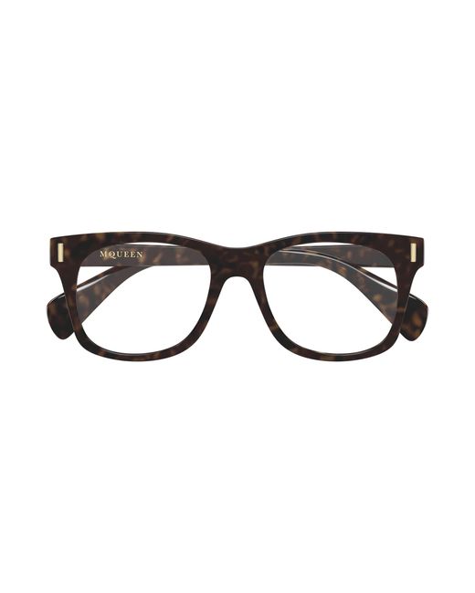 McQueen Black Am0551O 002 Optical Frames Acetate Transparent Squared for men