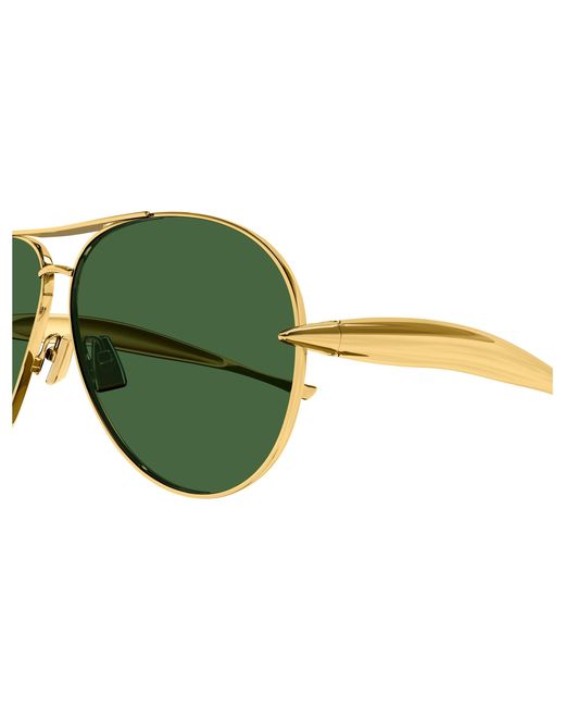 Bottega Veneta Green Bv1305S 001 Sunglasses Metal Pilot