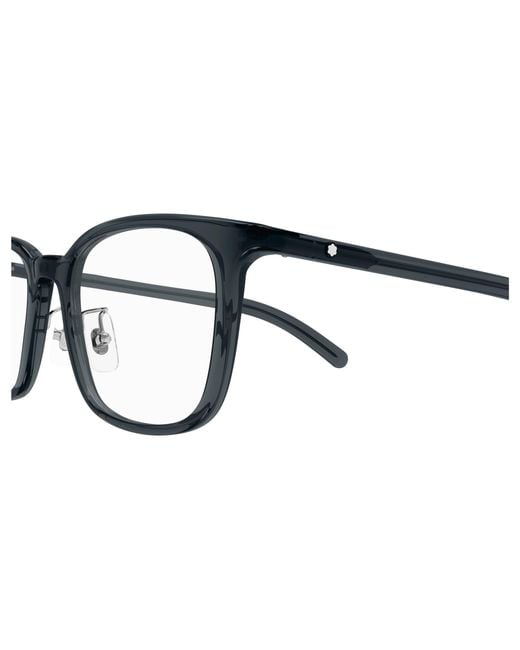 Montblanc Black Mb0418Oj 002 Optical Frames Transparent Squared for men