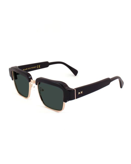 Xlab Black Fraser Sunglasses Acetate Smoke Squared Polarized