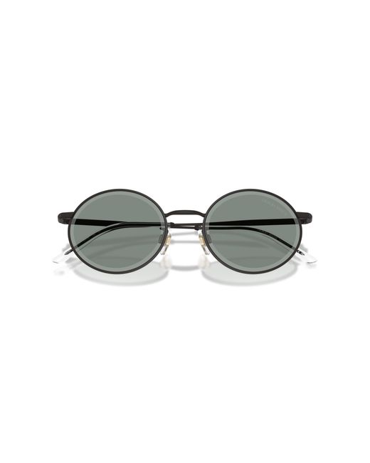 Giorgio Armani Black Ar6170 3394/1 Sunglasses Metal Round Normal