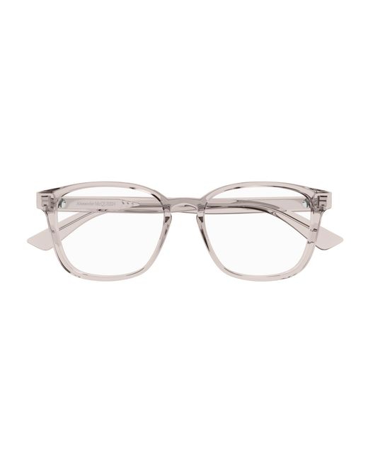 McQueen Black Am0462O 004 Optical Frames Acetate Transparent Squared for men