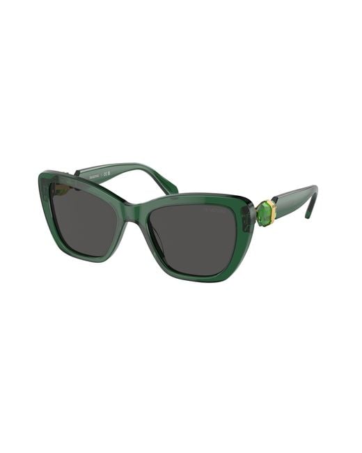 Swarovski Black Sk6018 104587 Sunglasses Acetate Cat Eye Normal
